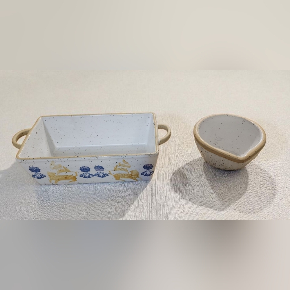 Anthropologie Maria Lena Model Loaf Pan And Bowl Set (2 Pieces)